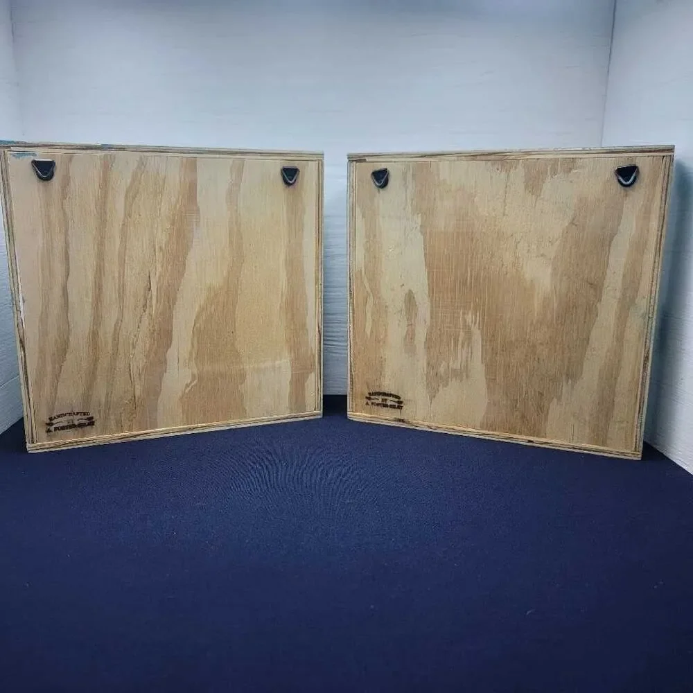 Teal Arched Cubby Shelves Pair 6 Compartment Wood Display Storage 8.25x8